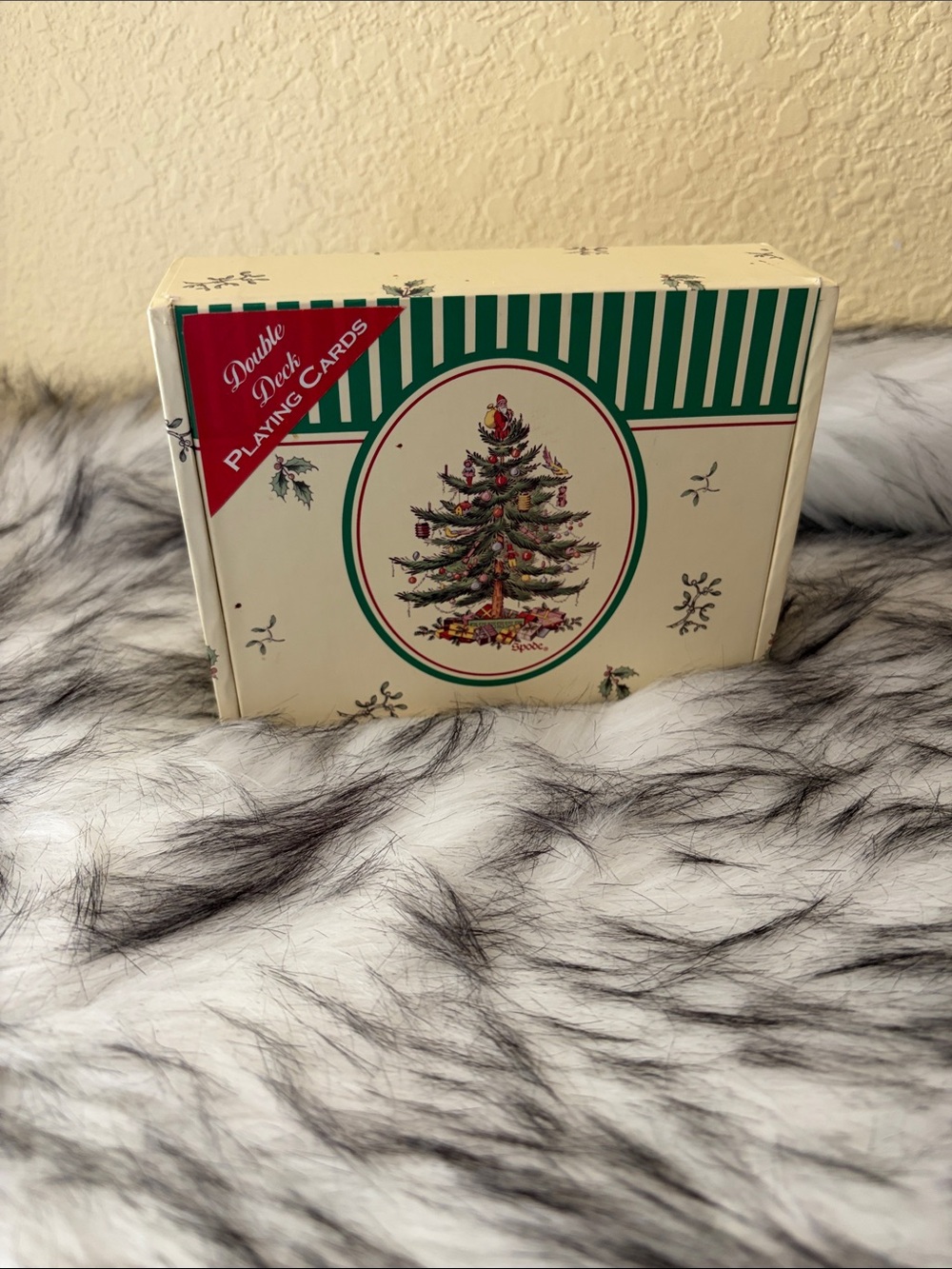 Spode Green & Cream Christmas Tree Double Deck Playing Cards